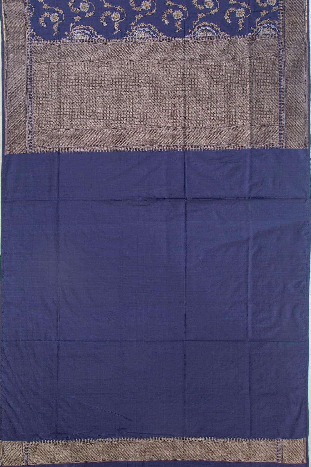 Banarasi Silk Jaal Dark Blue Saree