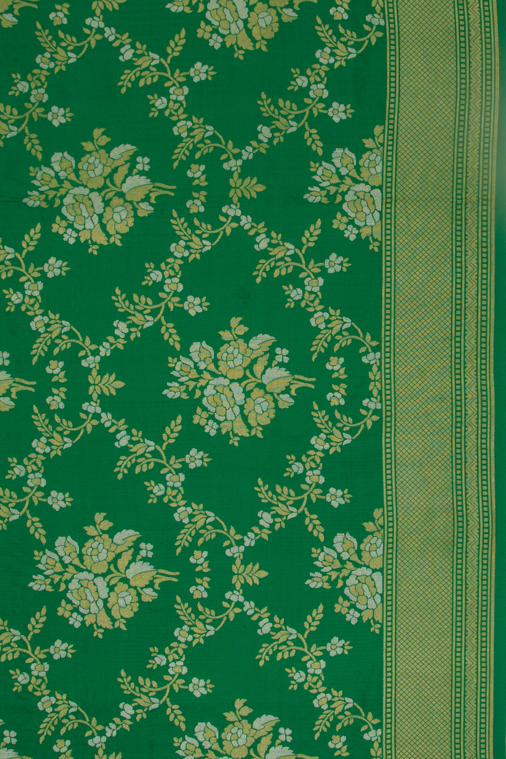 Banarasi Silk Phekwa Jaal Green Saree