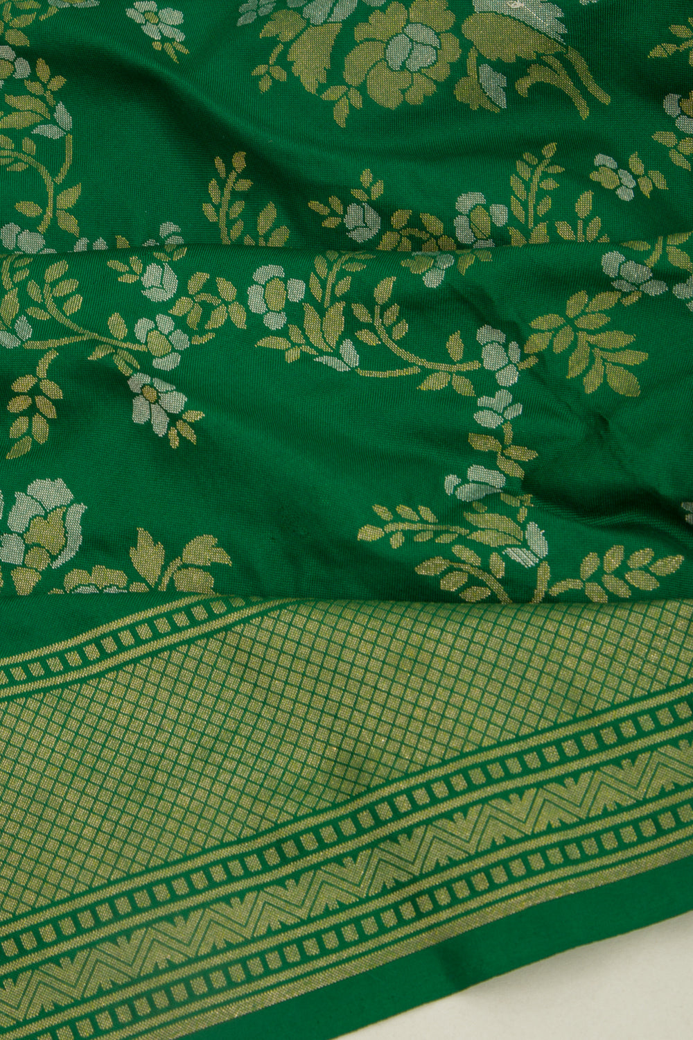 Banarasi Silk Phekwa Jaal Green Saree