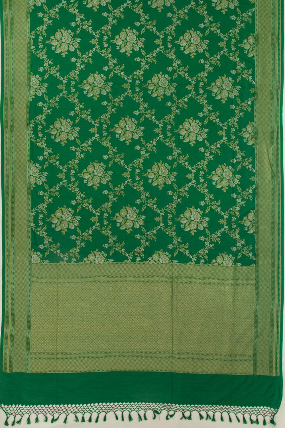 Banarasi Silk Phekwa Jaal Green Saree