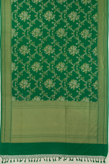 Banarasi Silk Phekwa Jaal Green Saree