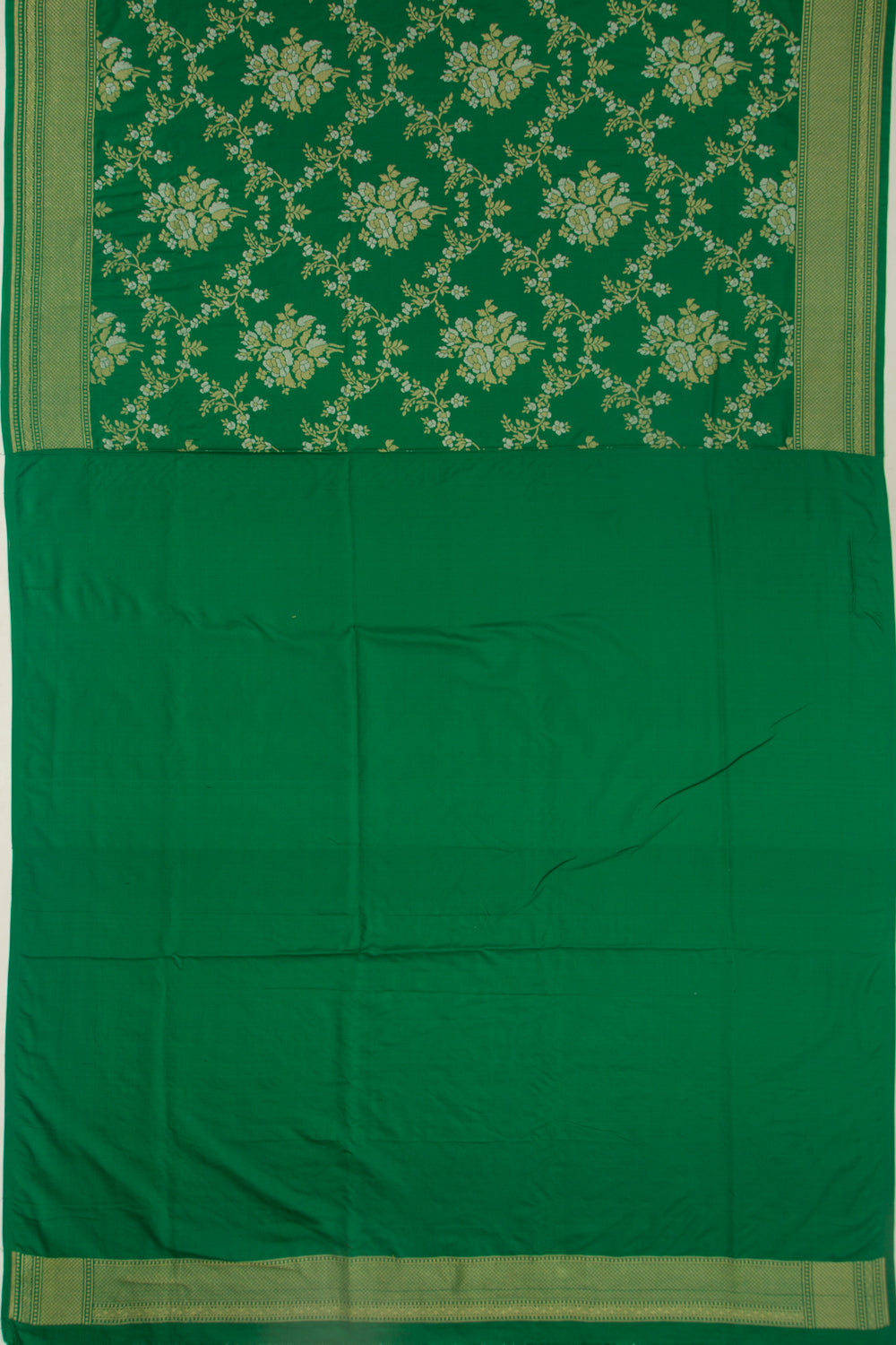 Banarasi Silk Phekwa Jaal Green Saree