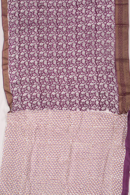 Chanderi Silk Floral Printed Purple Saree