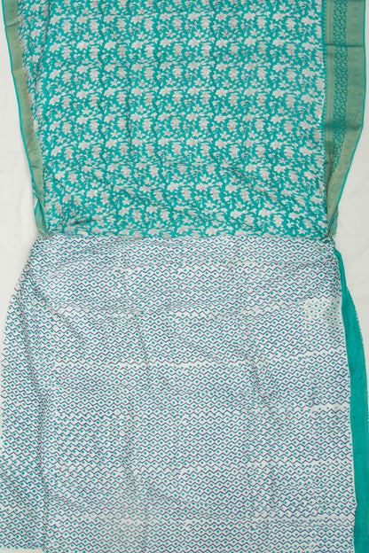 Chanderi Silk Floral Printed Green Saree