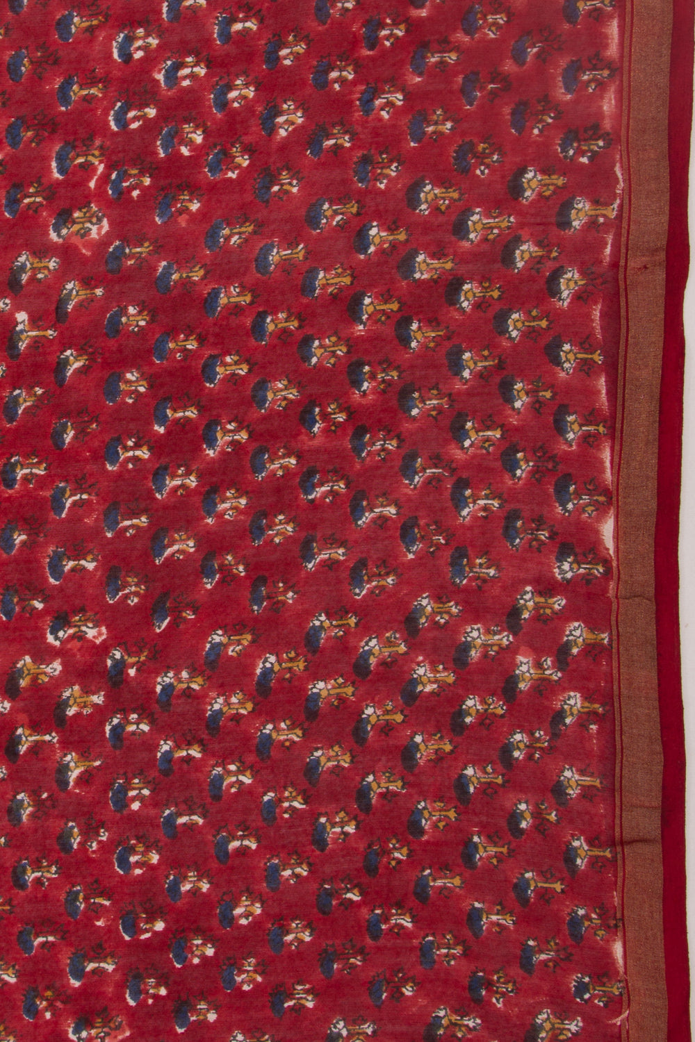 Chanderi Silk Floral Printed Maroon Saree