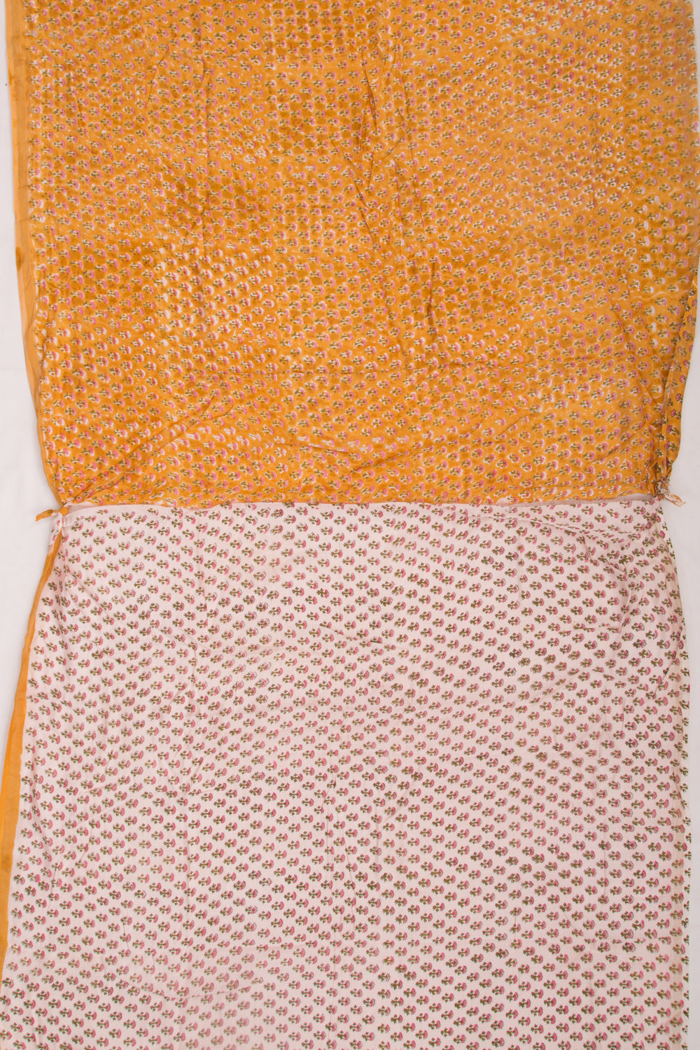 Chanderi Silk Floral Printed Yellow Saree