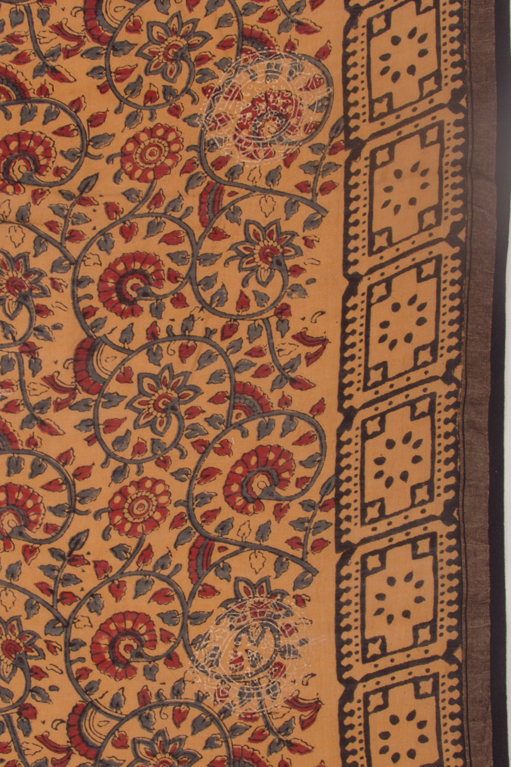 Chanderi Silk Batik Printed And Butta Yellow Saree