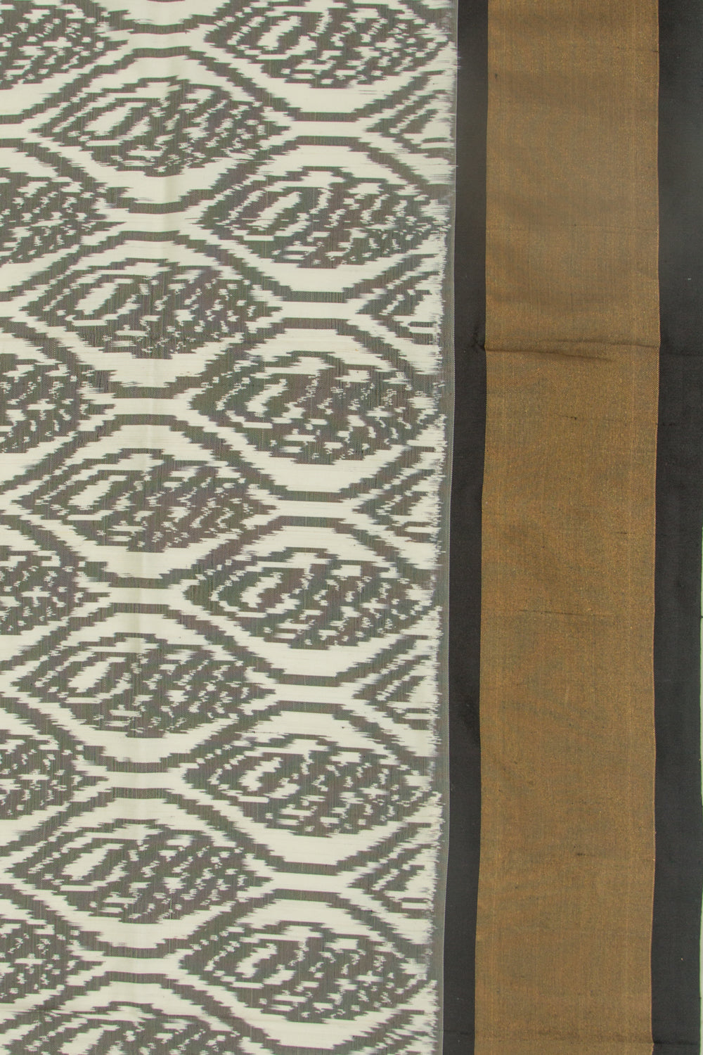 Pochampally Silk Ikat Off White Saree