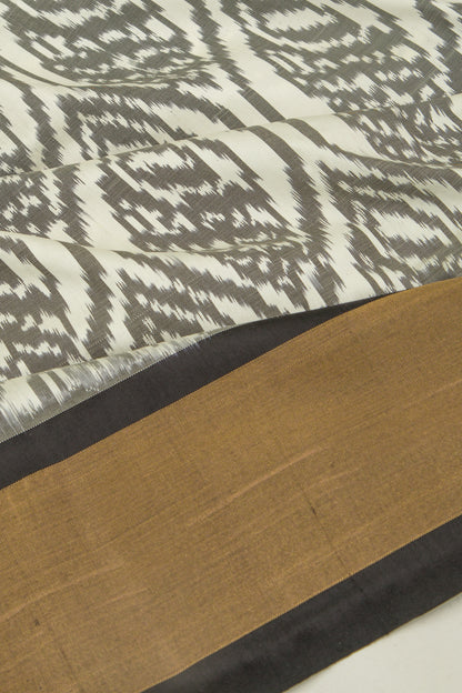 Pochampally Silk Ikat Off White Saree