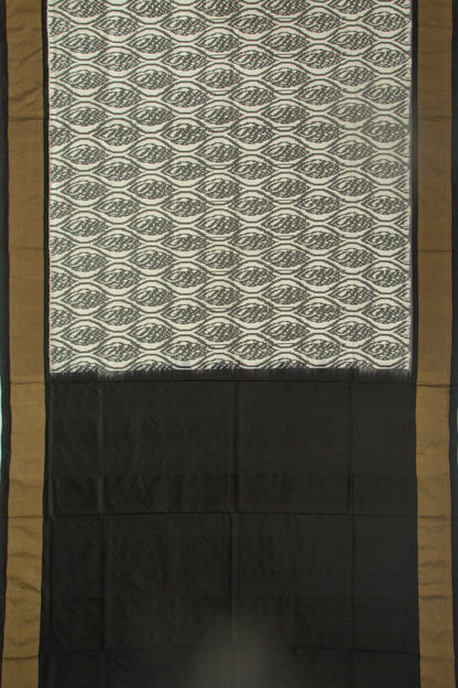 Pochampally Silk Ikat Off White Saree