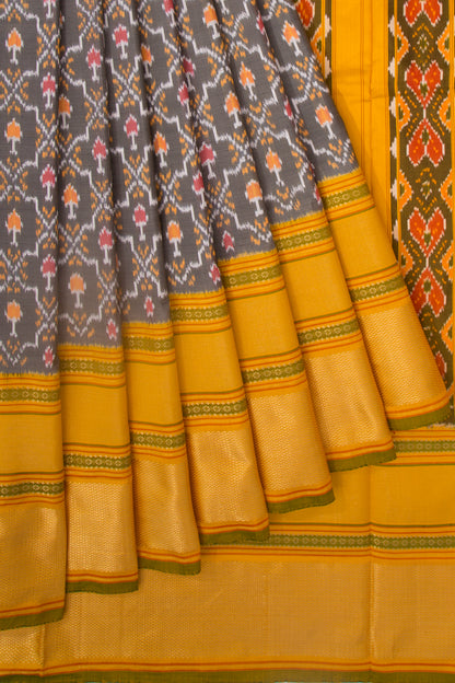 Kanchipuram Silk Ikat Grey Saree