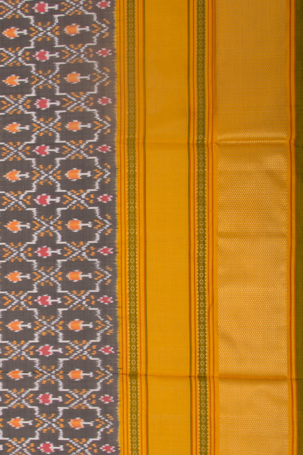 Kanchipuram Silk Ikat Grey Saree