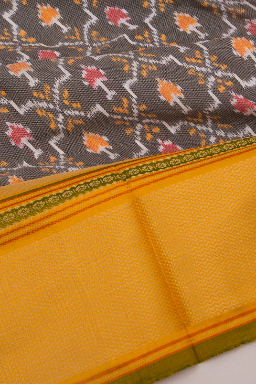Kanchipuram Silk Ikat Grey Saree