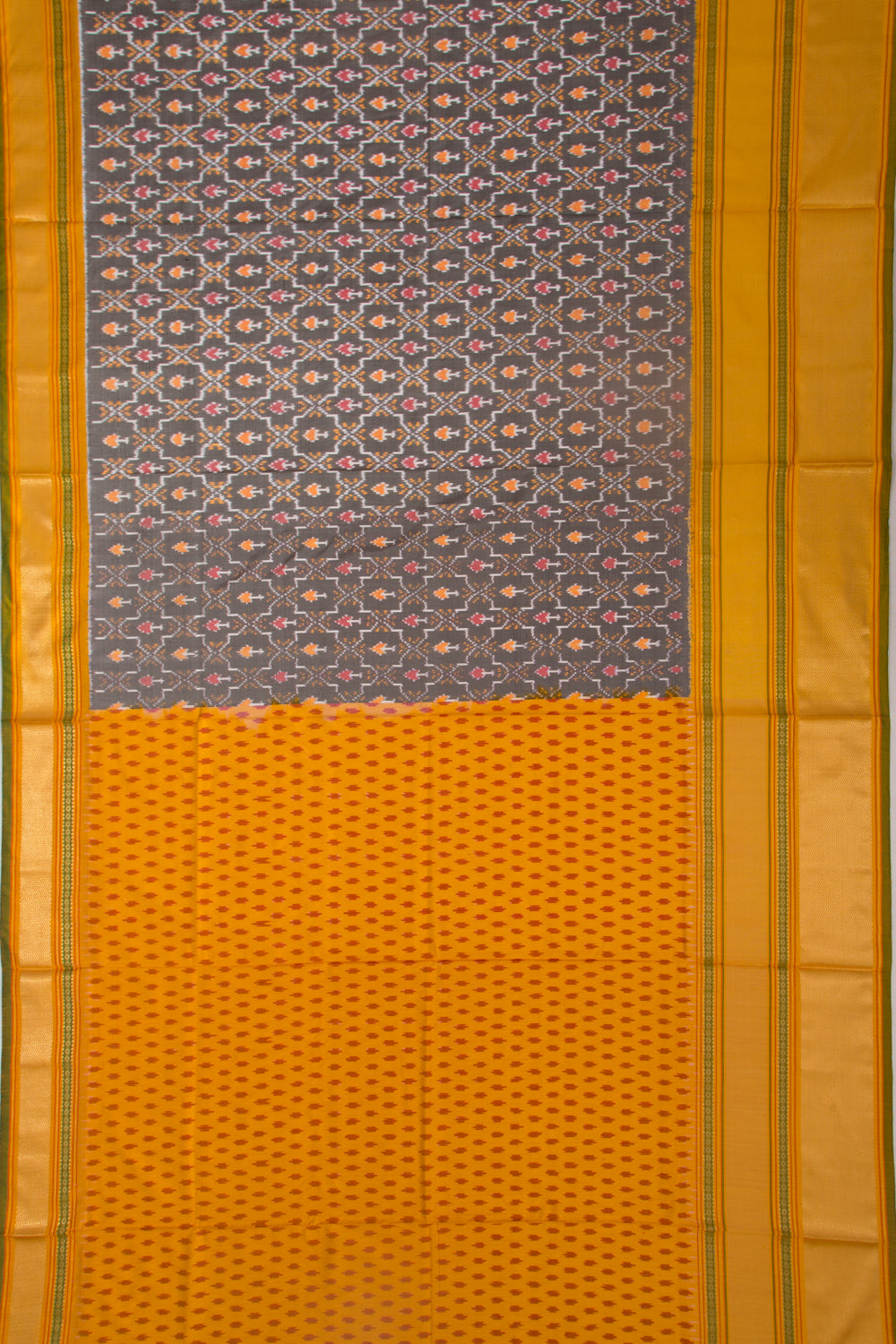 Kanchipuram Silk Ikat Grey Saree
