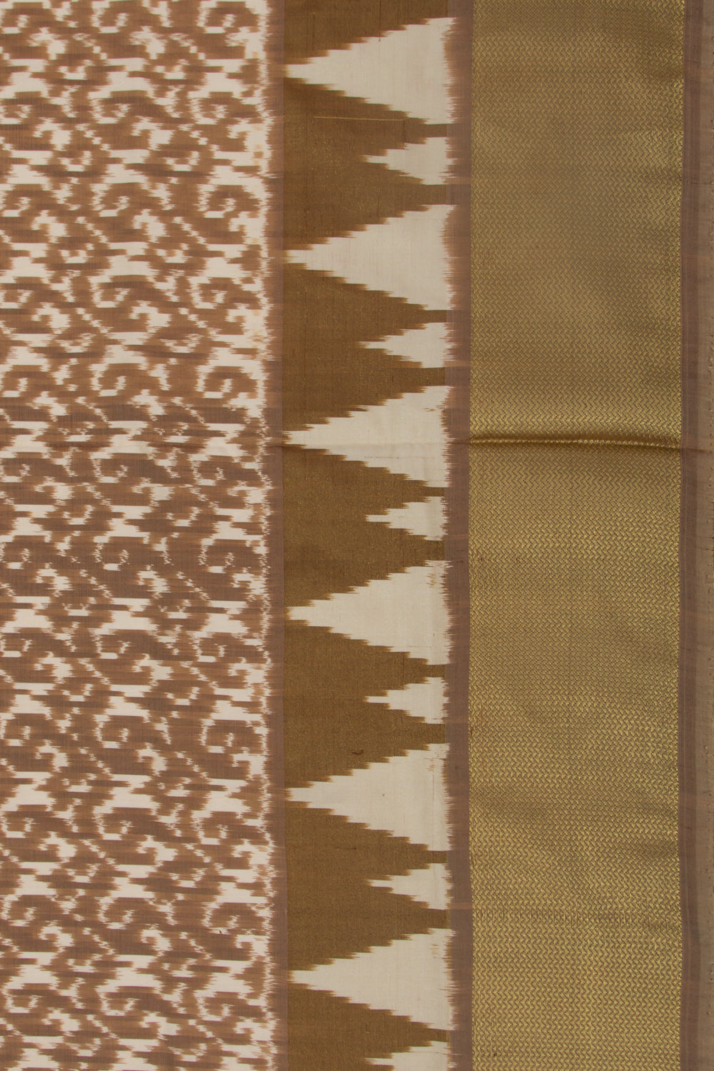 Pochampally Silk Ikat Brown Saree