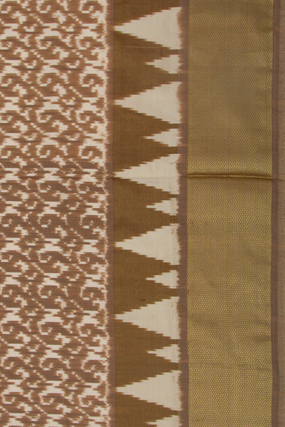 Pochampally Silk Ikat Brown Saree