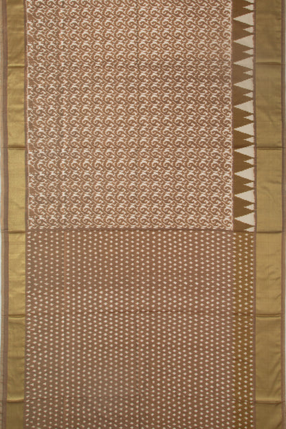 Pochampally Silk Ikat Brown Saree