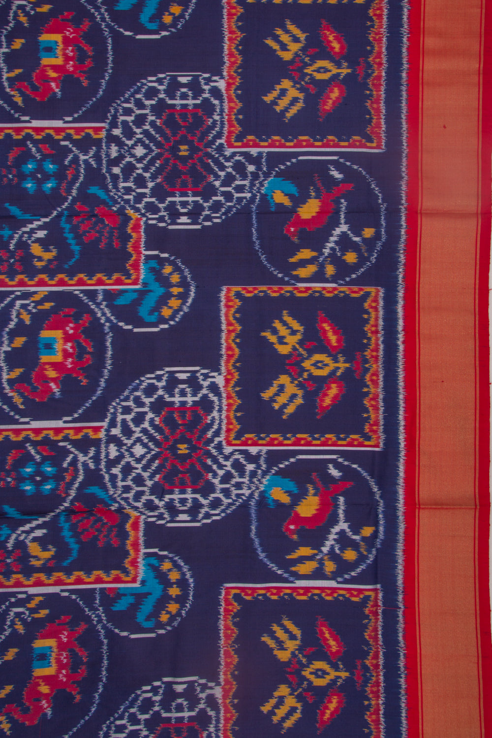 Pochampally Silk Ikat Dark Blue Saree