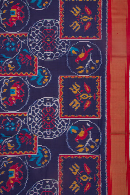 Pochampally Silk Ikat Dark Blue Saree