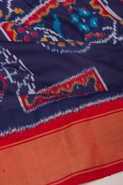 Pochampally Silk Ikat Dark Blue Saree