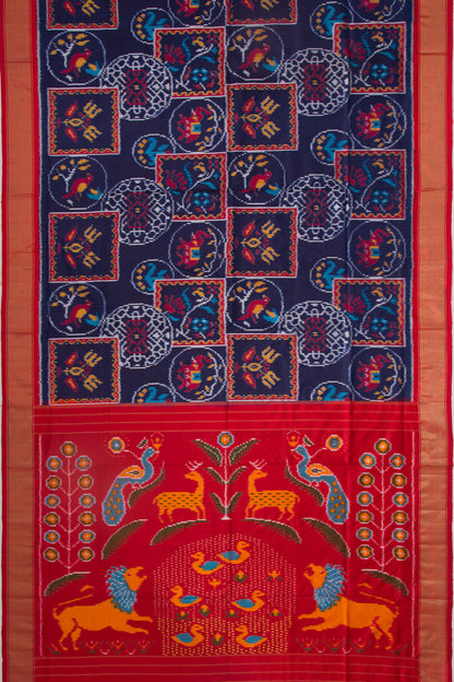 Pochampally Silk Ikat Dark Blue Saree