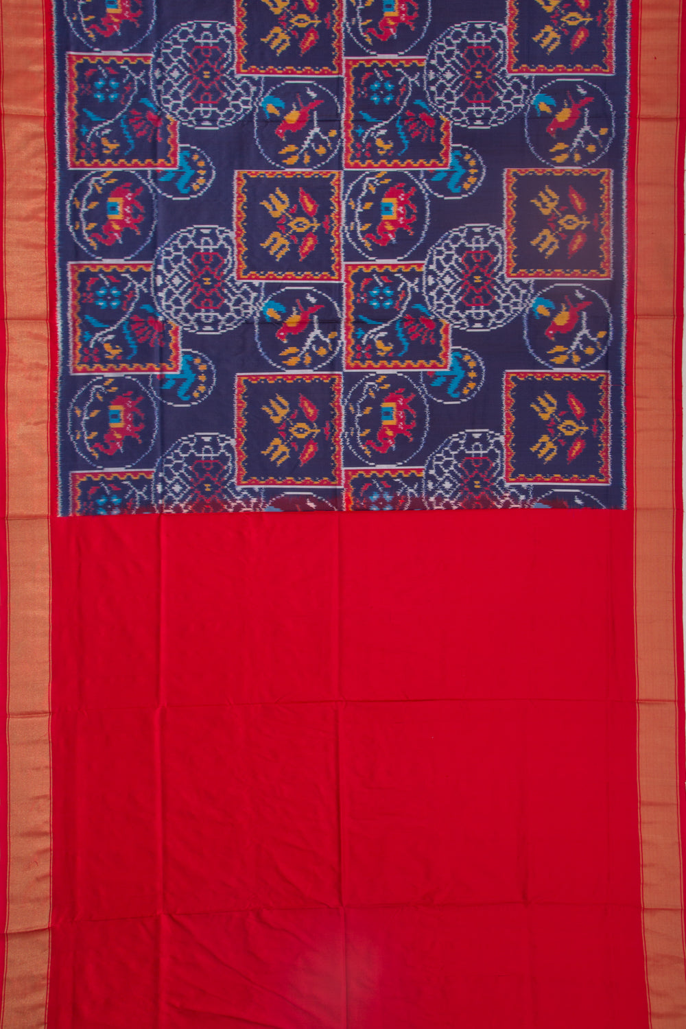 Pochampally Silk Ikat Dark Blue Saree