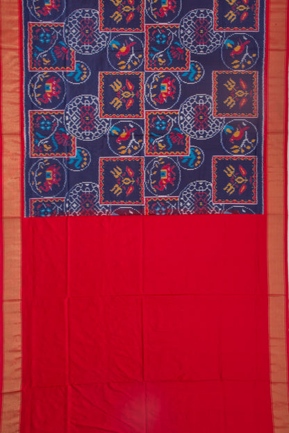 Pochampally Silk Ikat Dark Blue Saree