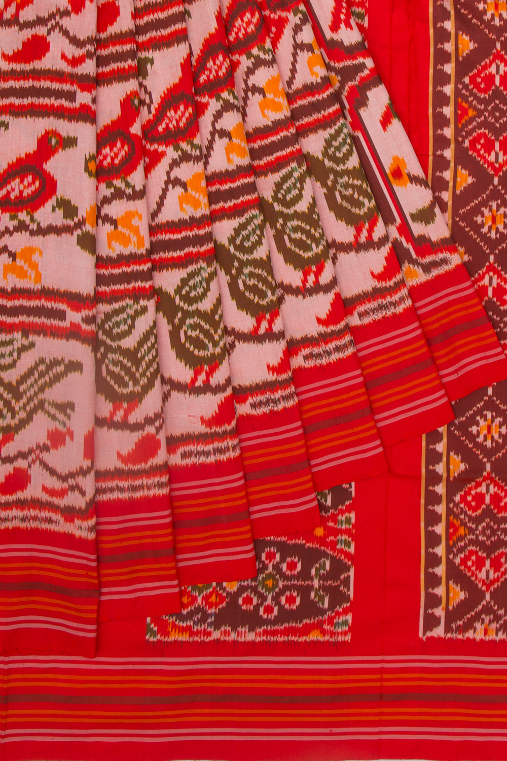 Pochampally Silk Ikat Baby Pink Saree