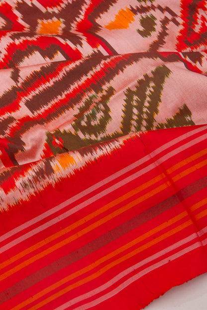 Pochampally Silk Ikat Baby Pink Saree