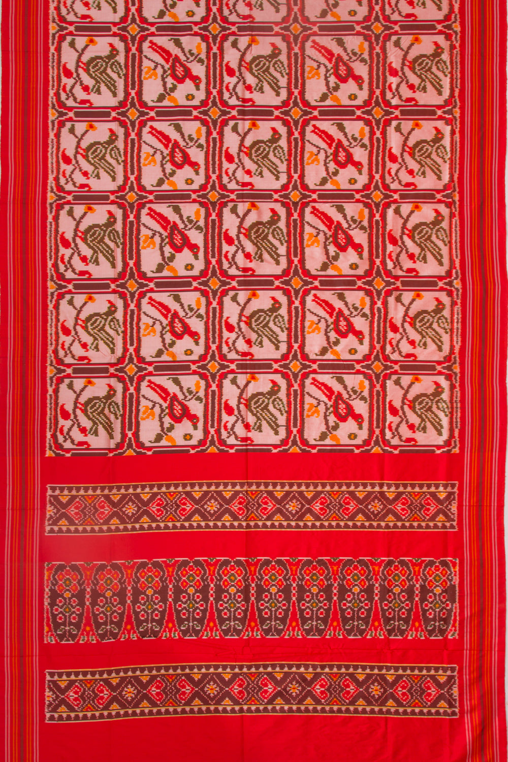 Pochampally Silk Ikat Baby Pink Saree