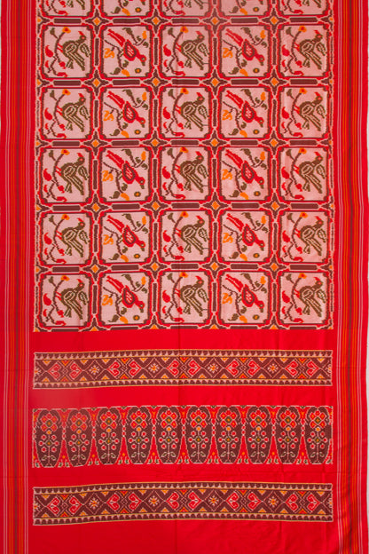 Pochampally Silk Ikat Baby Pink Saree