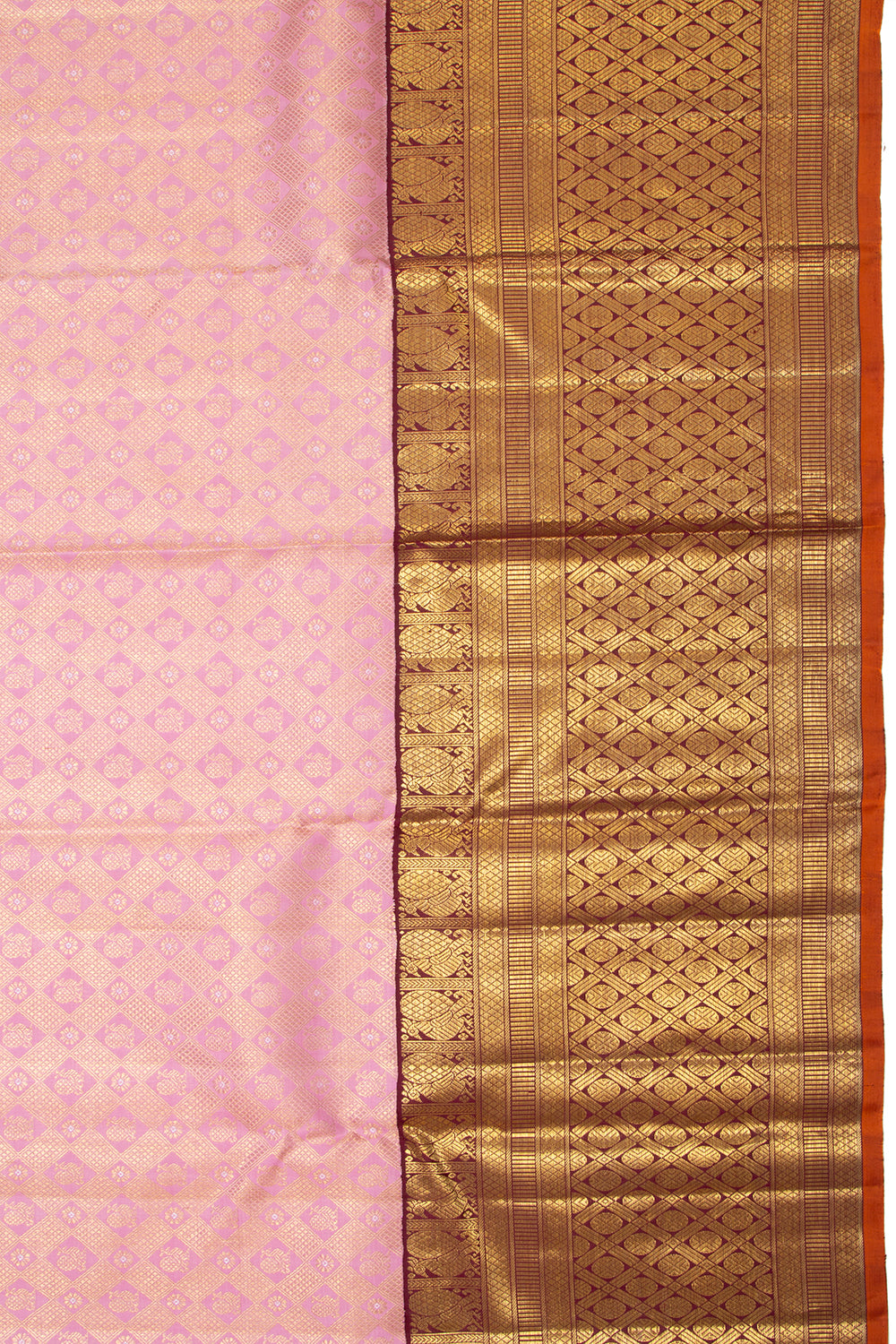 Kanchipuram Silk Brocade Baby Pink Saree