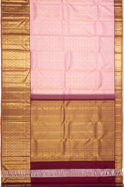 Kanchipuram Silk Brocade Baby Pink Saree