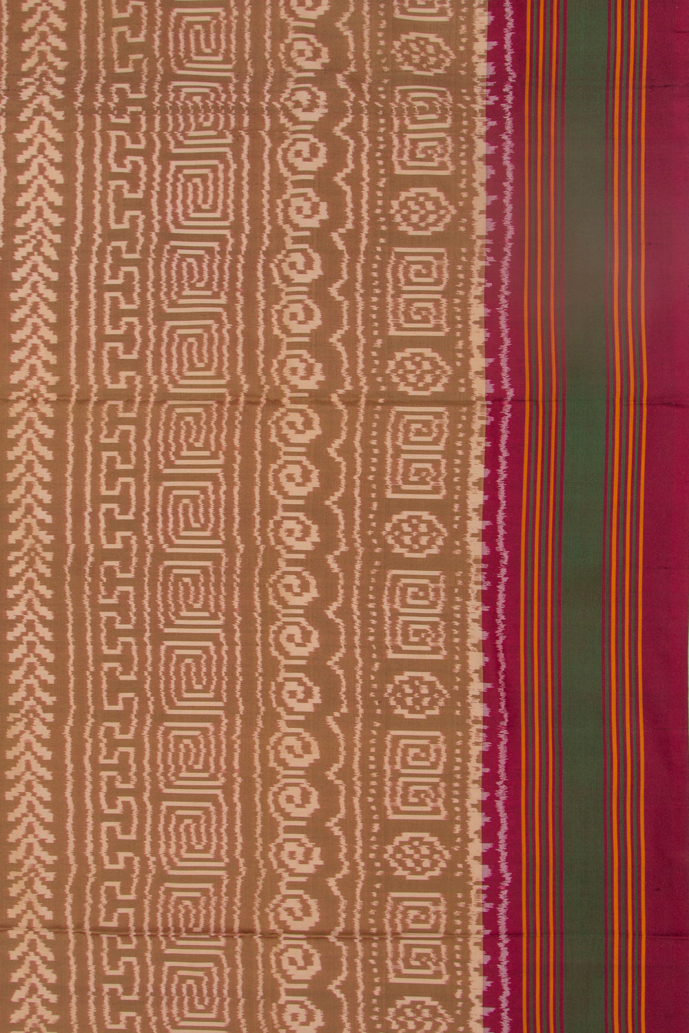 Pochampally Silk Ikat Brown Saree