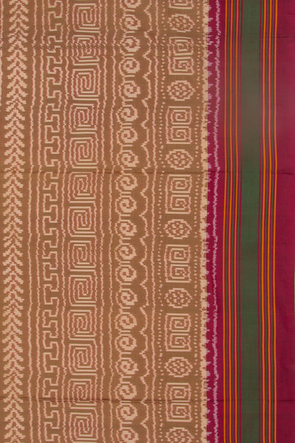 Pochampally Silk Ikat Brown Saree
