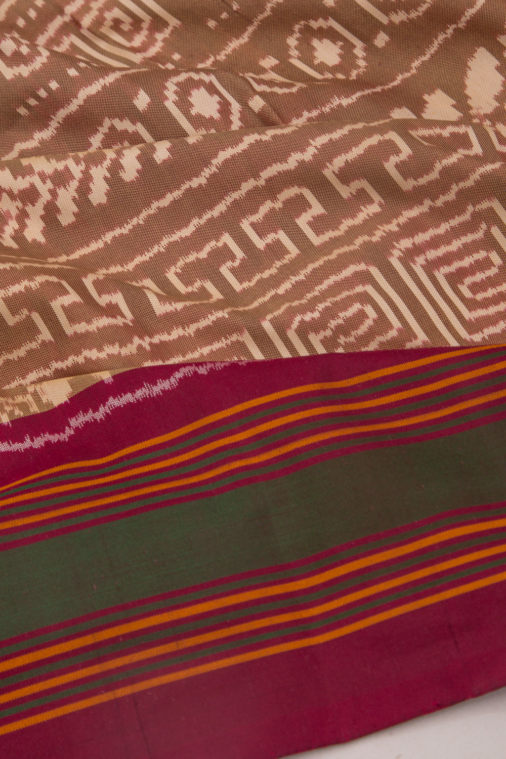 Pochampally Silk Ikat Brown Saree