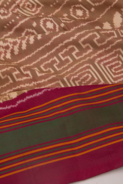 Pochampally Silk Ikat Brown Saree
