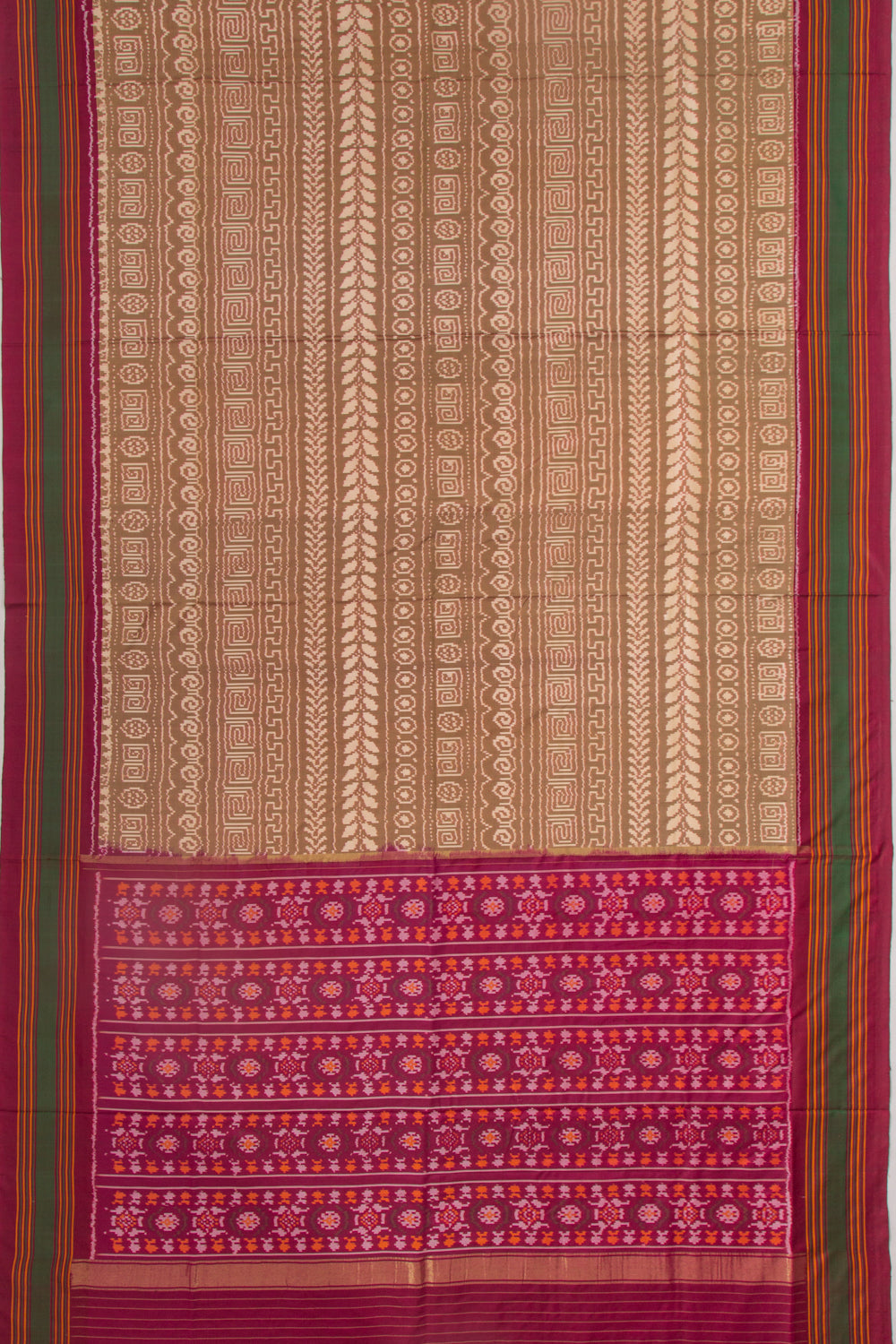 Pochampally Silk Ikat Brown Saree