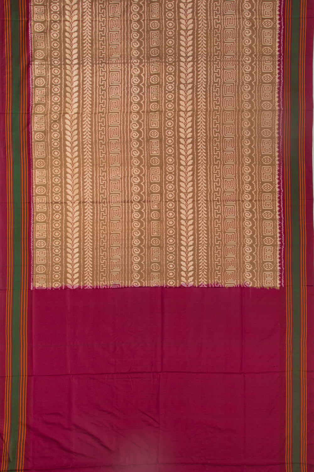 Pochampally Silk Ikat Brown Saree