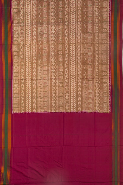 Pochampally Silk Ikat Brown Saree
