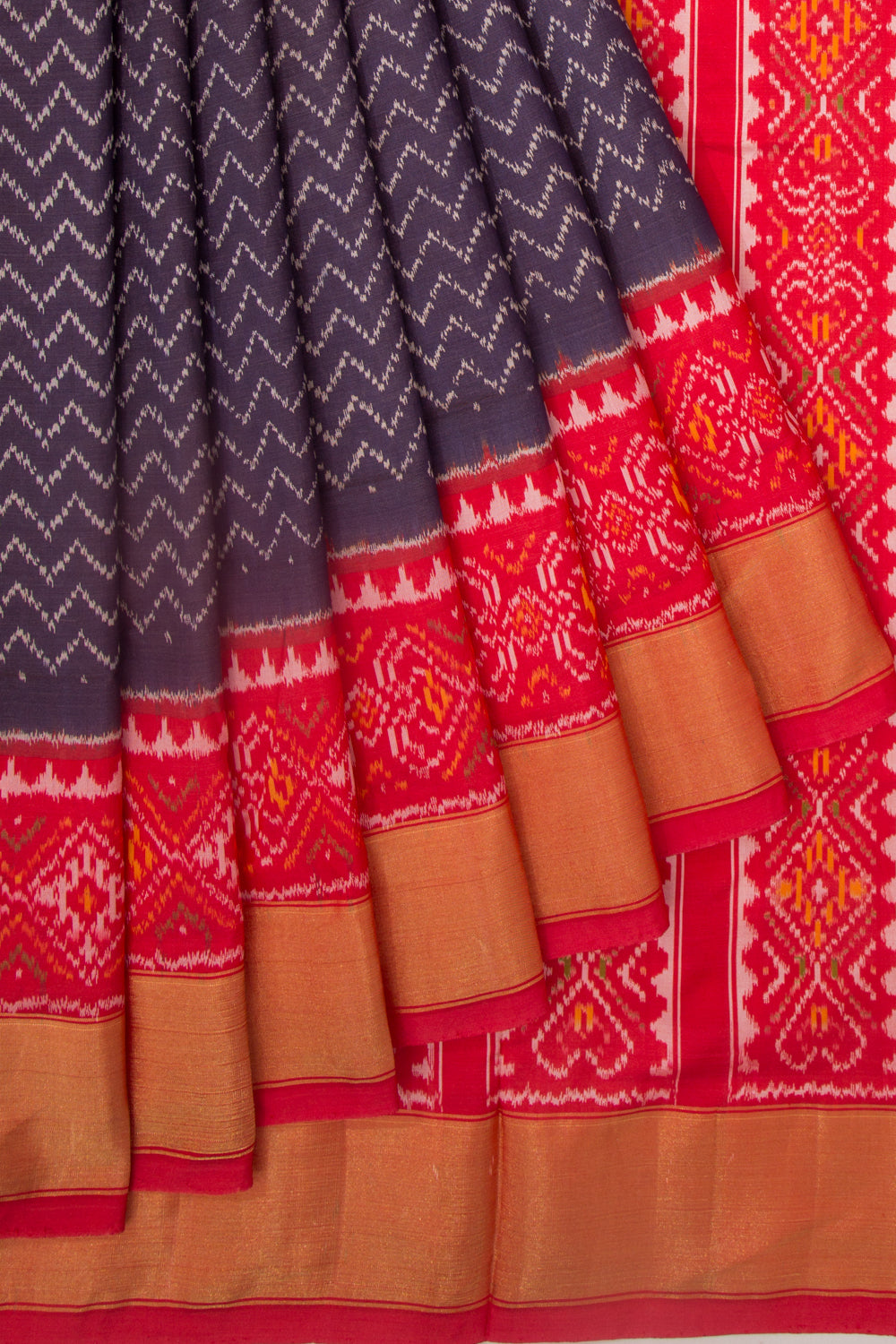 Pochampally Silk Ikat Dark Blue Saree