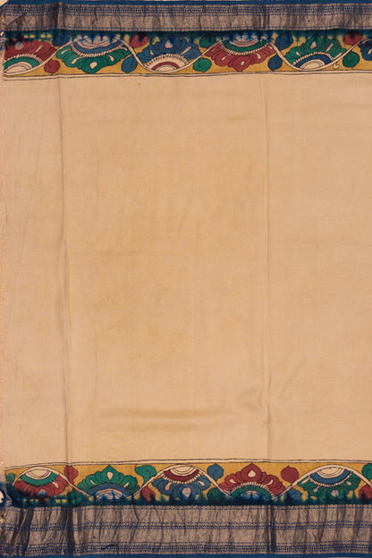 Kanchipuram Silk Kalamkari Brown Saree