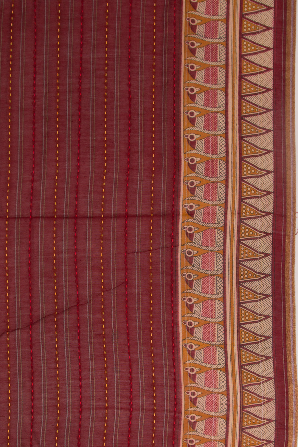 Chanderi Cotton Kanta Work Maroon Saree