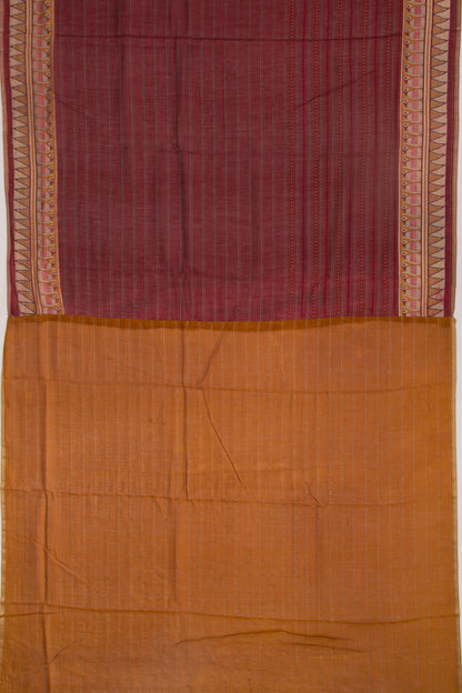 Chanderi Cotton Kanta Work Maroon Saree