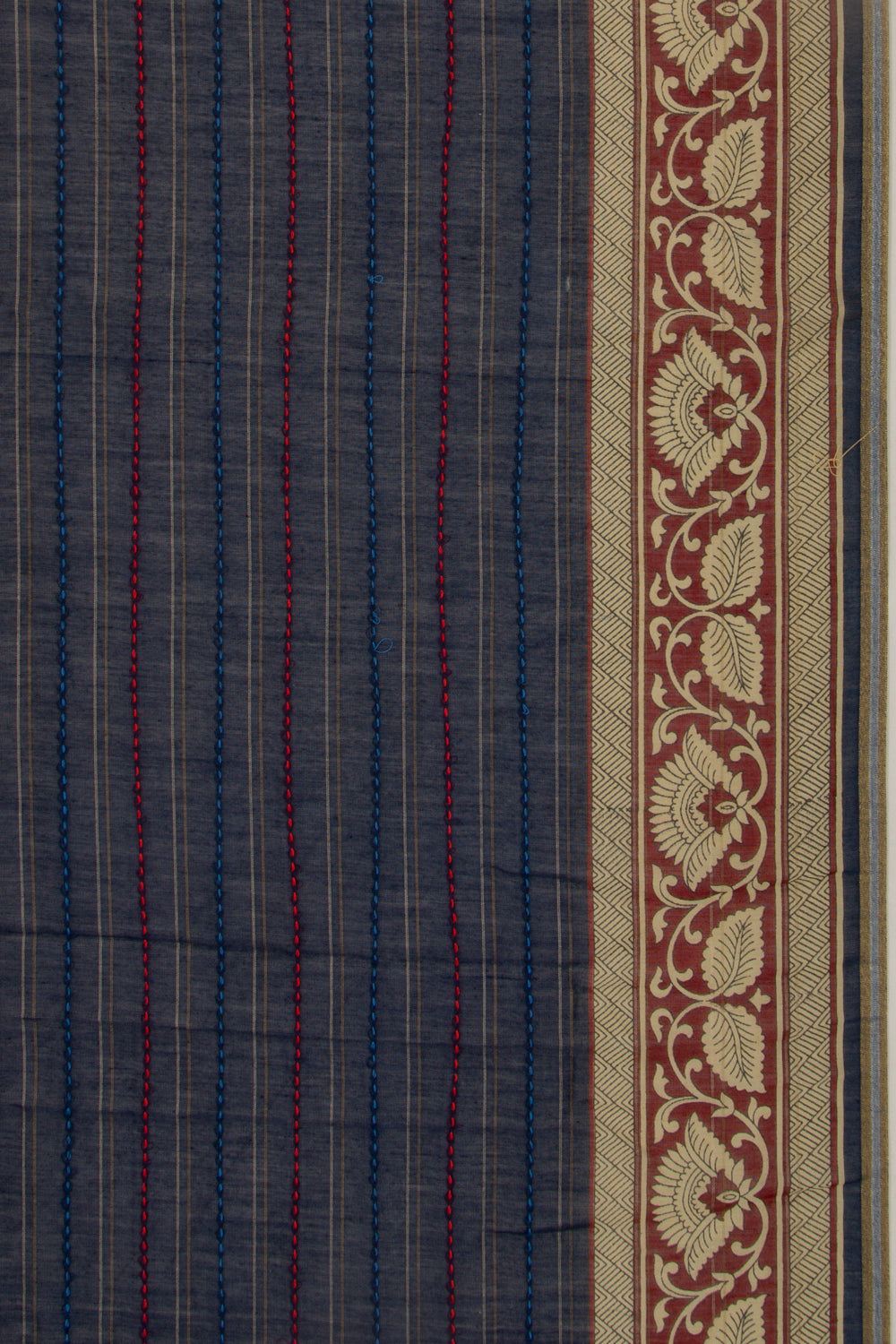 Chanderi Cotton Kanta Work Dark Blue Saree