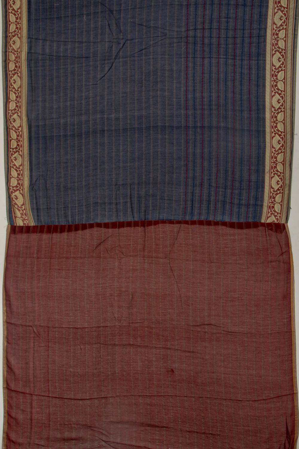 Chanderi Cotton Kanta Work Dark Blue Saree