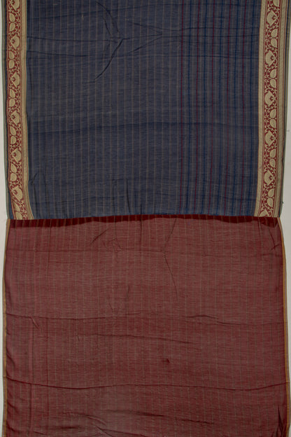 Chanderi Cotton Kanta Work Dark Blue Saree