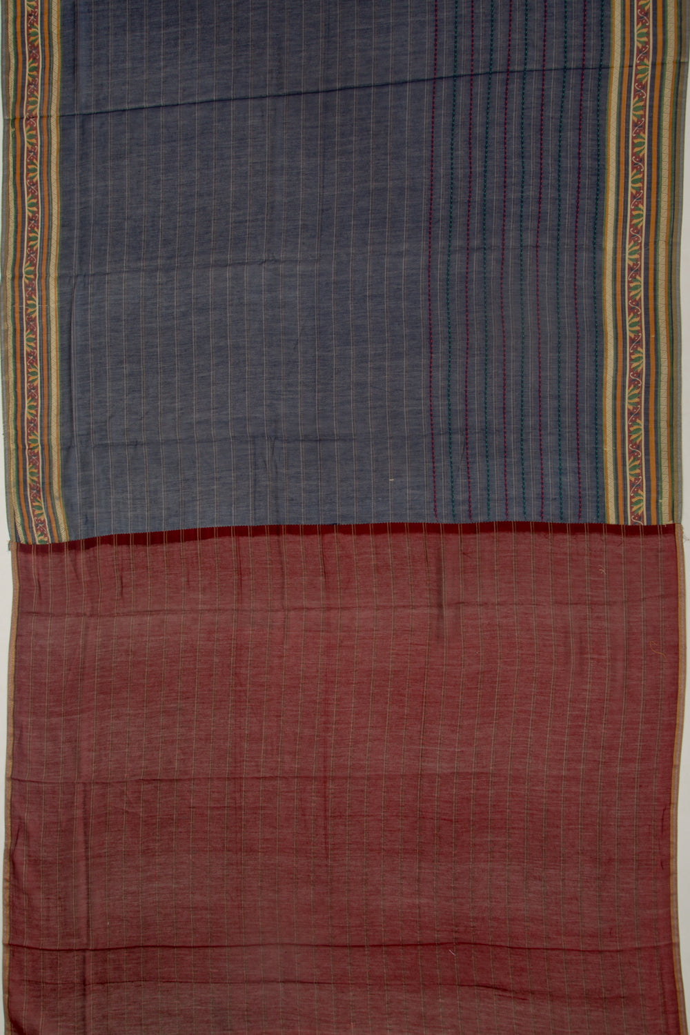 Chanderi Cotton Kanta Work Dark Blue Saree