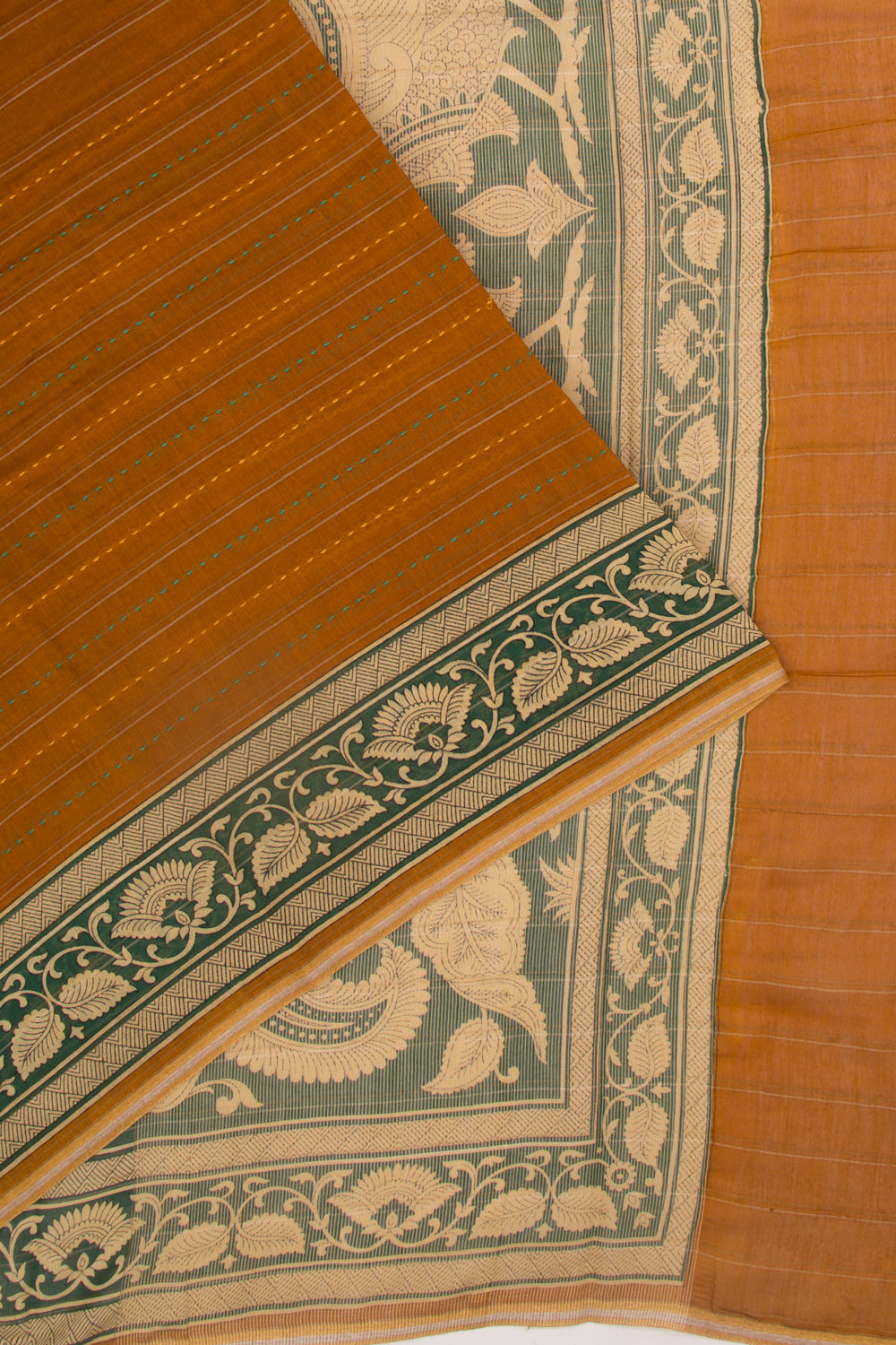 Chanderi Cotton Kanta Work Mustard Yellow Saree