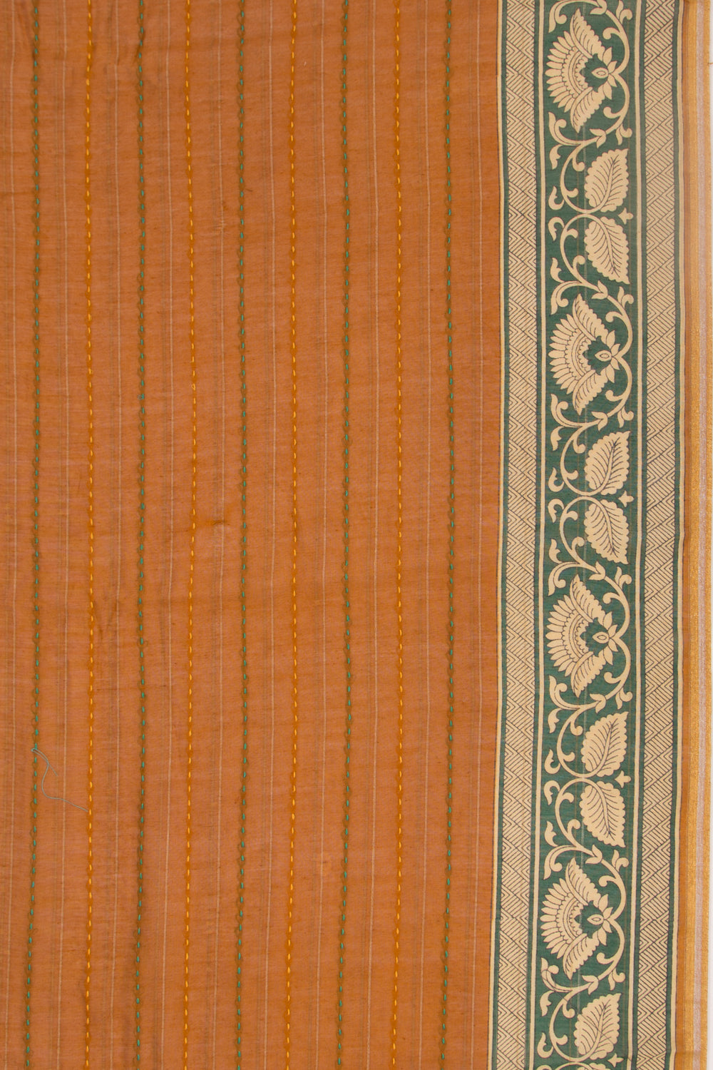 Chanderi Cotton Kanta Work Mustard Yellow Saree